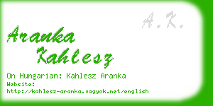 aranka kahlesz business card